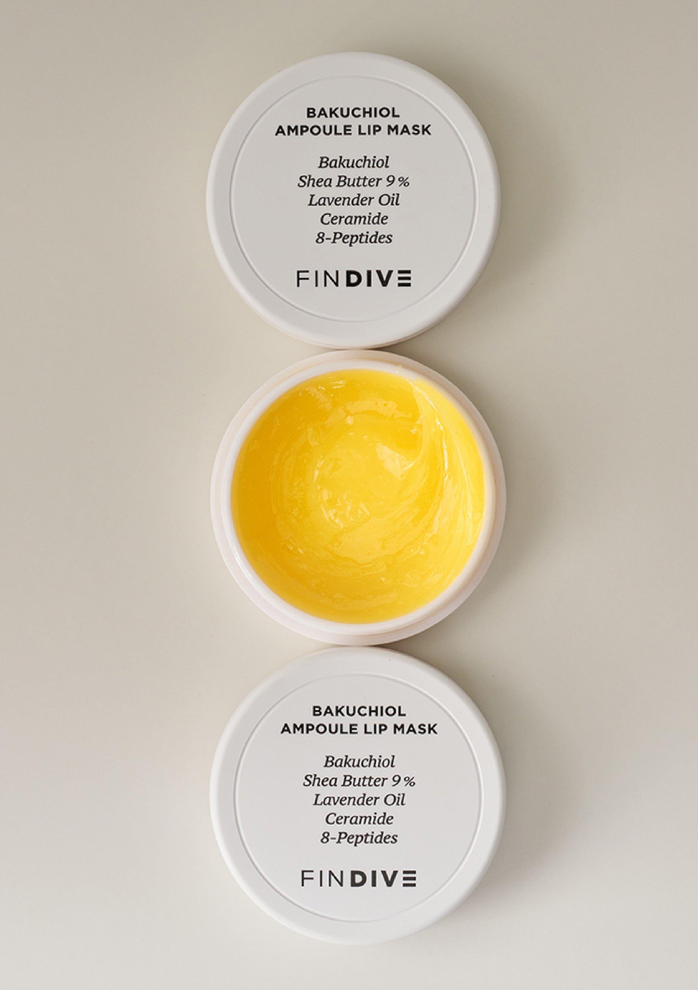 FINDIVE Bakuchiol Ampoule Lip Mask 8g product open image on light background